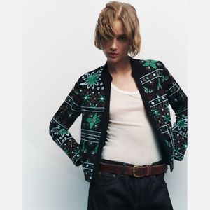 Zara Embroidered Cardigan/Blazer Size XS